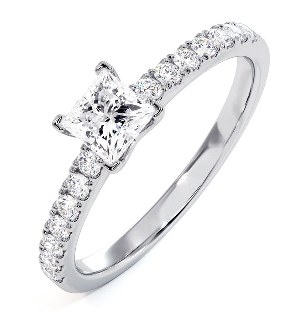 Katerina Princess Diamond Engagement Ring 18KW Gold 0.85ct G/VS1